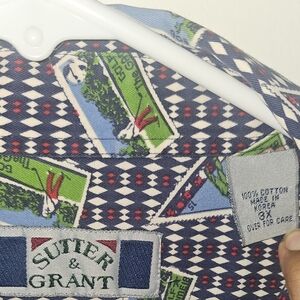 Sutter & Grant Patterned ShirtVintage Sutter & Grant Golf Print Short Sleeve 3xl
